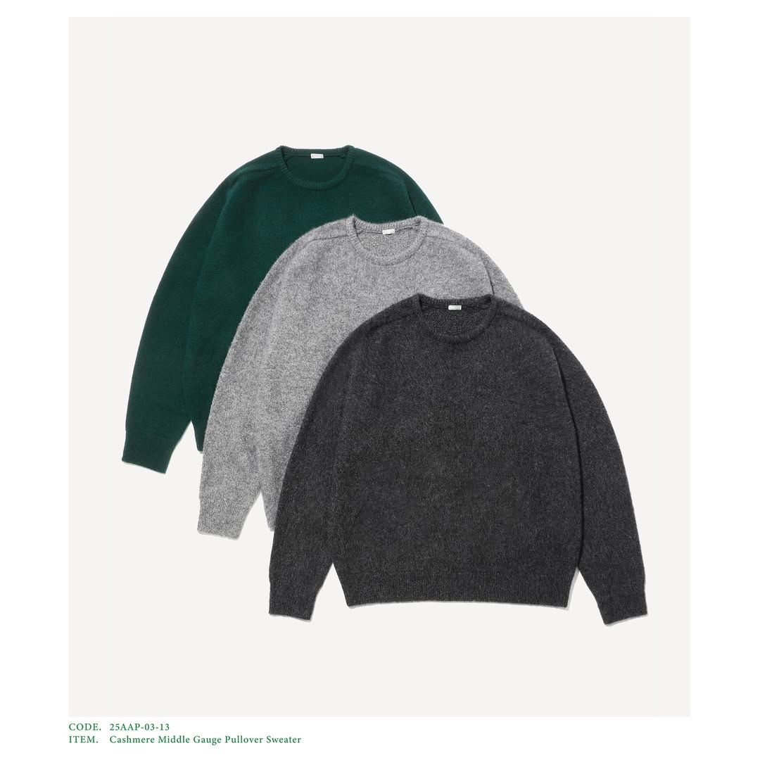 A.PRESSE 25AW Cashmere Middle Gauge Pullover Sweater